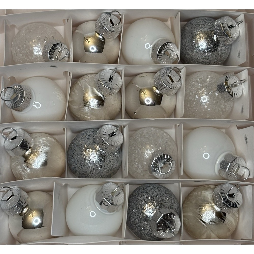 Target Wondershop Handcrafted Miniature Christmas Ornament Set 16 Silver & White